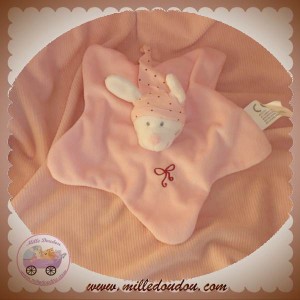 NICOTOY DOUDOU LAPIN PLAT ETOILE ROSE SOS