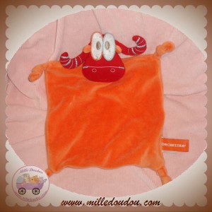 ORCHESTRA DOUDOU VACHE CRABE PLAT ORANGE ROUGE SOS