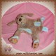 BABYNAT DOUDOU CHIEN PLAT FRIMOUSSE MARRON TISSU BLEU SOS