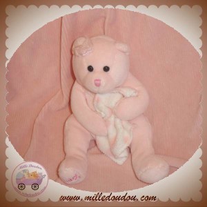 TY BABY GIRL DOUDOU OURS ROSE MOUCHOIR SOS