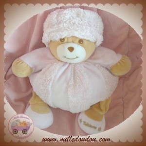 TAKINOU DOUDOU OURS BEIGE BOULE ROSE FLOCON NEIGE SOS