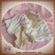 DOU KIDOU DOUDOU OURS BEIGE PLAT ECRU COEUR ROSE SOS 26