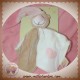 DOU KIDOU DOUDOU OURS BEIGE PLAT ECRU COEUR ROSE SOS 26