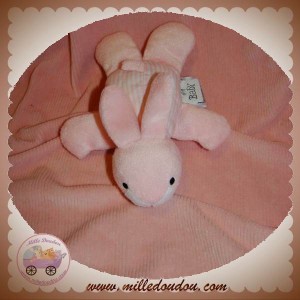 H&M H ET M DOUDOU LAPIN ROSE ALLONGE TISSU RAYE SOS