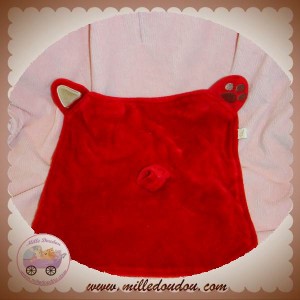 TIM POUCE DOUDOU PLAT CARRE ROUGE EMPREINTE SOS