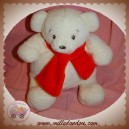 NOUNOURS DOUDOU OURS BOULE BLANC ECHARPE 20 CM SOS