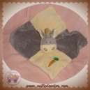 DOUDOU CHEVAL PLAT ECRU GRIS CAROTTE SOS