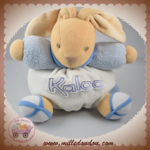 KALOO DOUDOU LAPIN BEIGE BOULE BLEU BLUE RABBIT