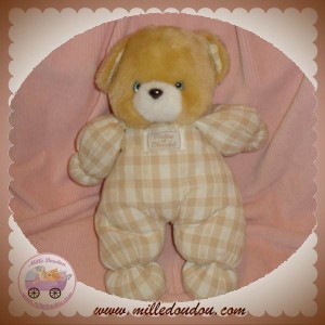 TARTINE ET CHOCOLAT DOUDOU OURS PELUCHE MARRON VICHY BEIGE SOS