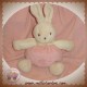 PLANETE DIFFUSION DOUDOU LAPIN ECRU BOULE ROSE SOS