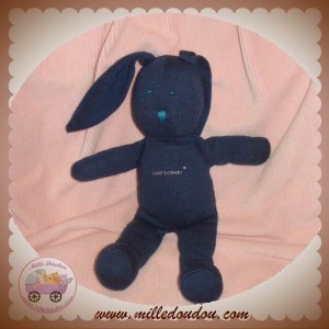 PETIT BATEAU DOUDOU LAPIN TISSU BLEU MARINE SOS