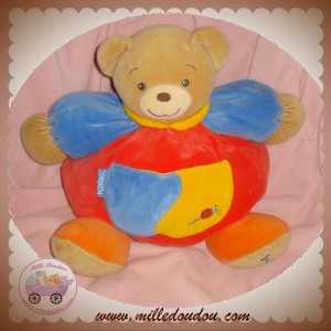 KALOO DOUDOU OURS BEIGE BOULE ROUGE COCCINELLE EVEIL SOS