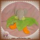 NOUNOURS DOUDOU ELEPHANT GRIS PLAT VERT ORANGE SOS