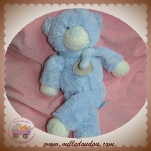 DOUDOU ET COMPAGNIE OURS BONBON BLEU 30 CM SOS