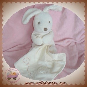 DOUDOU ET COMPAGNIE SOS LAPIN BOULE BLANC BIO MOUCHOIR