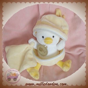 BABYNAT BABY NAT DOUDOU POUSSIN CANARD JAUNE CLAIR COQUILLE MOUCHOIR ECRU SOS