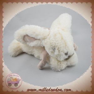 DOUDOU ET COMPAGNIE LAPIN BONBON ALLONGE BLANC TAUPE SOS