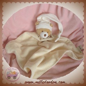 BABYNAT BABY NAT DOUDOU OURS BEIGE PLAT LOSANGE ECRU SOS