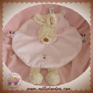 ZANNIER GRAIN DE BLE DOUDOU LAPIN BEIGE PLAT OVAL ROSE SOS