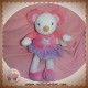 KIMBALOO DOUDOU SOURIS BLANC ROBE ROSE VIOLET ETOILE SOS