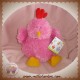 PLANET PLUCH DOUDOU POULE ROSE SOS