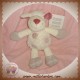 KIABI DOUDOU MOUTON ECRU BLANC SPIRALES ROUGE 24 cm SOS