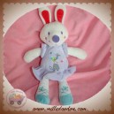 NICOTOY DOUDOU LAPIN BLANC VIOLET MAUVE ROBE ESCARGOT SOS