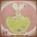 MAXITA DOUDOU LAPIN ECRU PLAT OVAL VERT PAPILLON SOS