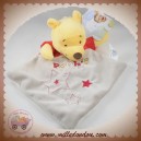 DISNEY DOUDOU OURS WINNIE L'OURSON PLAT LOSANGE ROUGE GRIS ETOILES