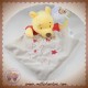 DISNEY DOUDOU OURS WINNIE L'OURSON PLAT LOSANGE ROUGE GRIS ETOILES