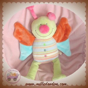 NOUKIE'S DOUDOU PAPILLON KIWI VERT ORANGE BLEU SOS