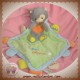 BABYNAT BABY NAT SUPER DOUDOU CHAT GRIS PLAT MOUCHOIR VERT SOS