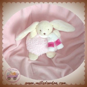 BABYNAT BABY NAT DOUDOU LAPIN ECRU BOULE ROSE SOS