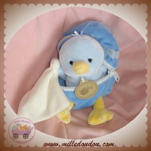 BABYNAT BABY NAT DOUDOU POUSSIN CANARD BLEU COQUILLE MOUCHOIR ECRU SOS