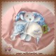 DOUDOU ET COMPAGNIE SOS LAPIN PETALE BLANC BLEU FLEUR TATOO