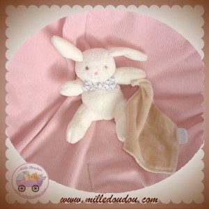 COROLLE DOUDOU LAPIN BLANC MOUCHOIR BEIGE MINIREVE SOS