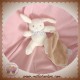 COROLLE DOUDOU LAPIN BLANC MOUCHOIR BEIGE MINIREVE SOS