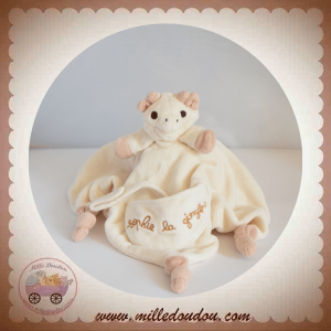 VULLI DOUDOU SOPHIE LA GIRAFE PLATE ECRU BEIGE ATTACHE TETINE SOS