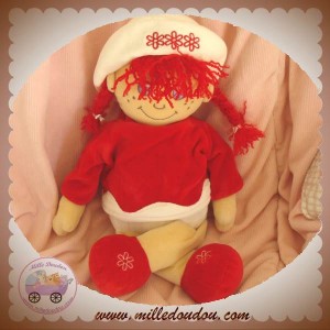 ANNA CLUB PLUSH DOUDOU POUPEE HABIT ROUGE 40 CM SOS