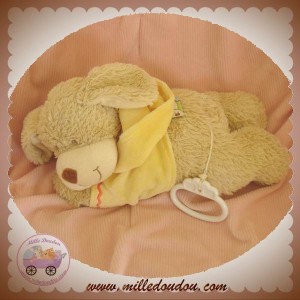 NICOTOY DOUDOU CHIEN MUSICAL BOUCLETTE BEIGE SWEAT JAUNE SOS