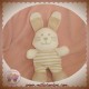 VETIR DOUDOU LAPIN BLANC TISSU RAYE BEIGE SOS