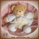 KALOO DOUDOU OURS BEIGE CORPS BOULE BLANC FLEUR JAUNE SOS