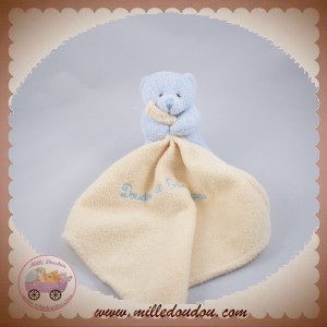 BABYNAT BABY NAT SOS DOUDOU OURS  BLEU CLAIR MOUCHOIR