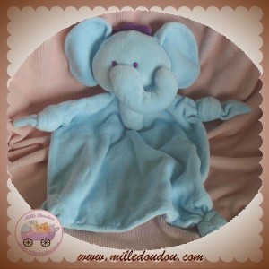 SABILUC DOUDOU ELEPHANT PLAT BLEU SOS