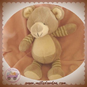 MAXITA DOUDOU OURS BEIGE GRIS RAYE LAINE SOS