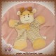 CREDIT AGRICOLE DOUDOU VACHE GIRAFE PLATE RAYE BLANC BEIGE PSLD SOS