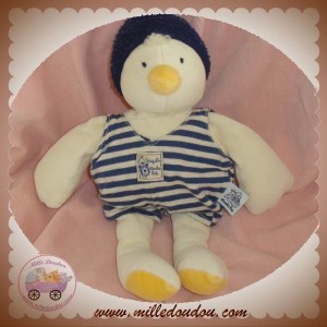 MOULIN ROTY DOUDOU CANARD SERAPHIN ECRU BARBOTEUSE RAYE BLEU SOS