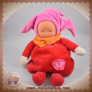 COROLLE DOUDOU POUPEE ROUGE GRENADINE CHAPEAU ROSE FLEUR SOS