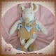 DOUDOU ET COMPAGNIE SOS SOURIS DOUVELOURS BLANCHE BEIGE BLEU 33 cm