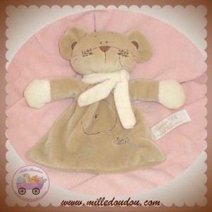 TIAMO TI AMO DOUDOU SOURIS OURS PLAT BEIGE ECRU HOCHET SOS